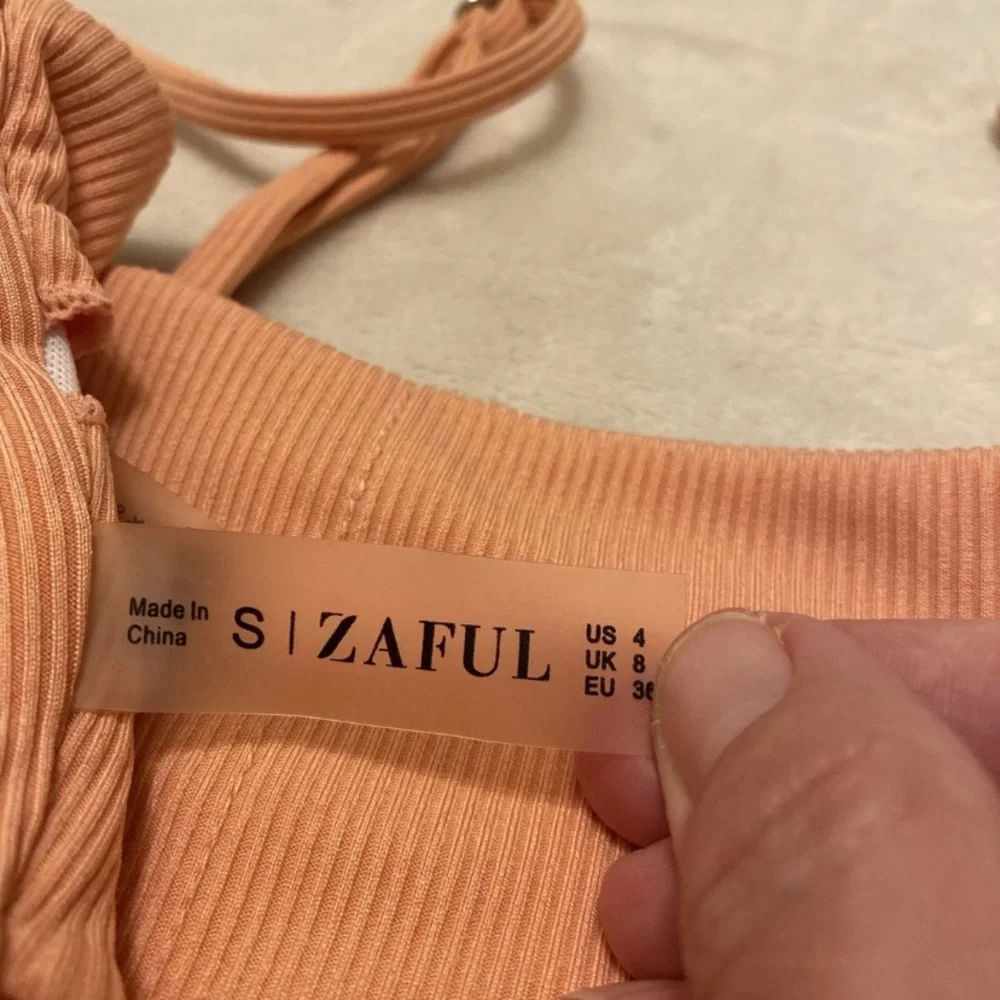 Zaful Peach Bikini Top